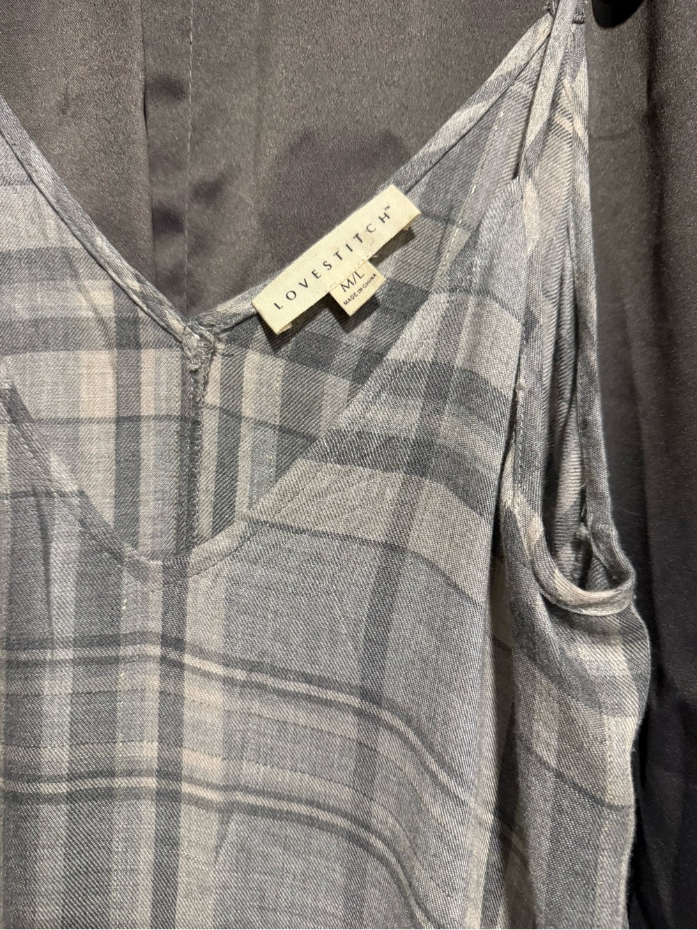 lovestitch Gray Plaid Spaghetti-Strap Maxi Dress - Picture 6 of 6